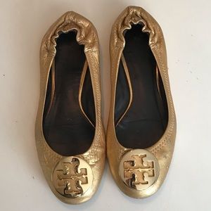 Tory Burch Gold Flats